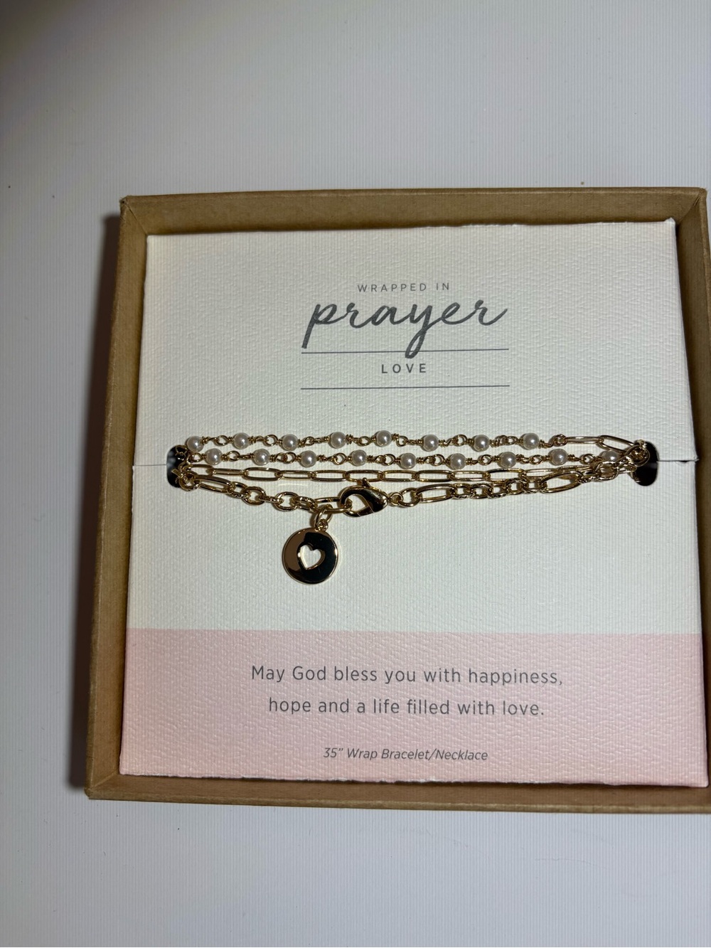 RAYE Gold Multi-Chain Heart Charm Wrap Bracelet